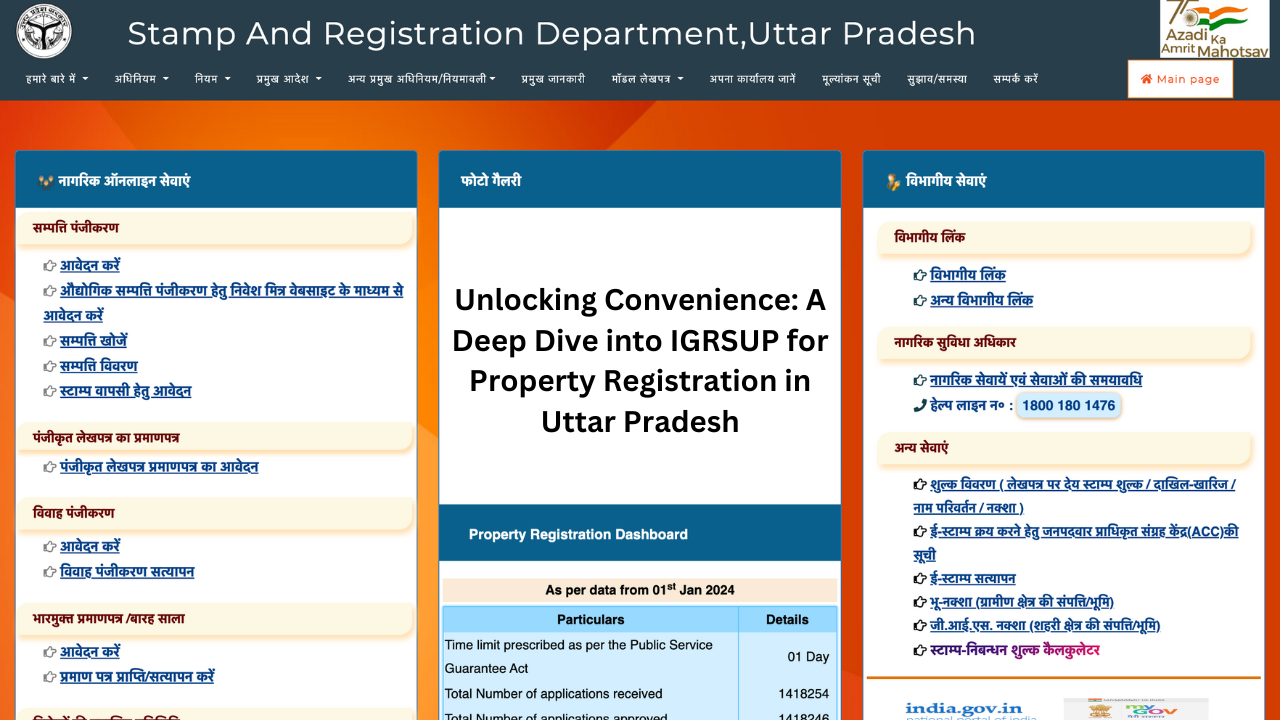 Unlocking Convenience: A Deep Dive into IGRSUP for Property Registration in Uttar Pradesh